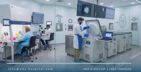 مختبر زراعة نخاع العظم والخلايا الجذعية في المركز العربي الطبي — عمّان الأردن